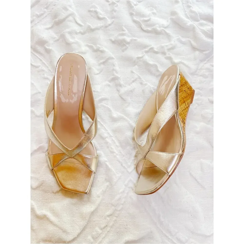 Stuart Weitzman Miami Wedge Slide Sandal Size 8